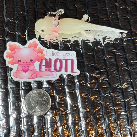 I Like U Alotl Axolotl Crazy Trending WaterProof Single Decor Accent Sticker - Picture 4 of 5